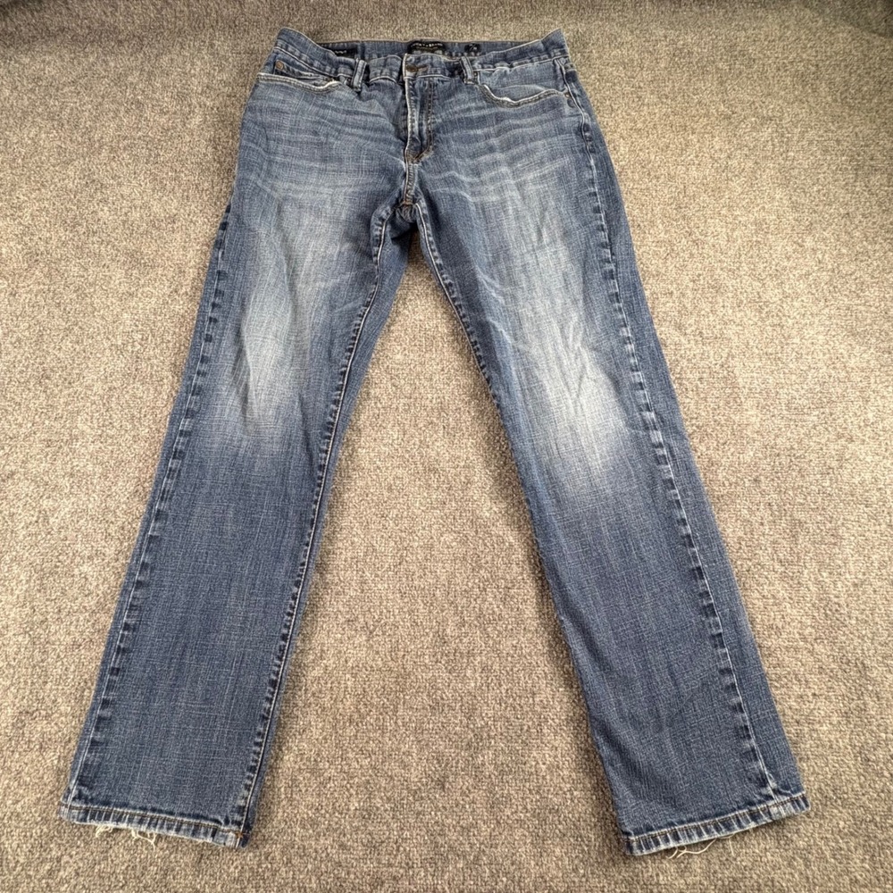 Lucky Brand 221 Straight Jeans Mens 36x32 Blue Distressed Y2K Streetwear Rugged